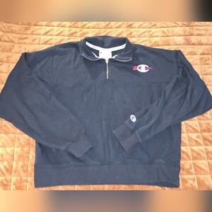 Champion Quarter Zip Sweatshirt Black Size M